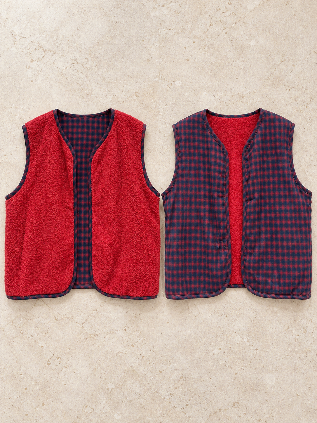 Veste sans manches réversible Maëline – Rouge