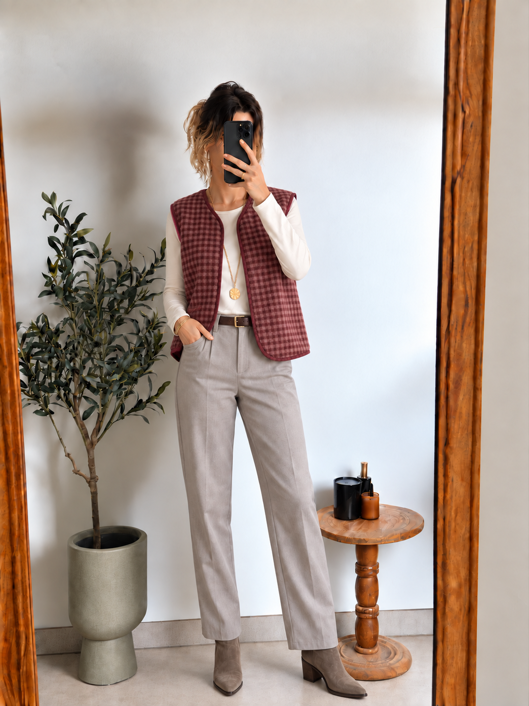 Veste sans manches réversible Maëline – Rose