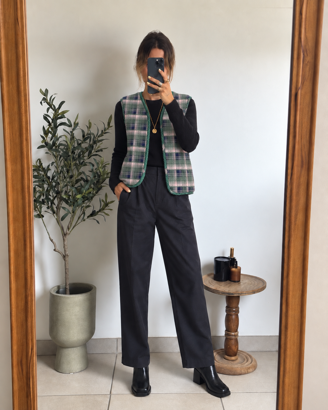 Veste sans manches réversible Maëline – Vert