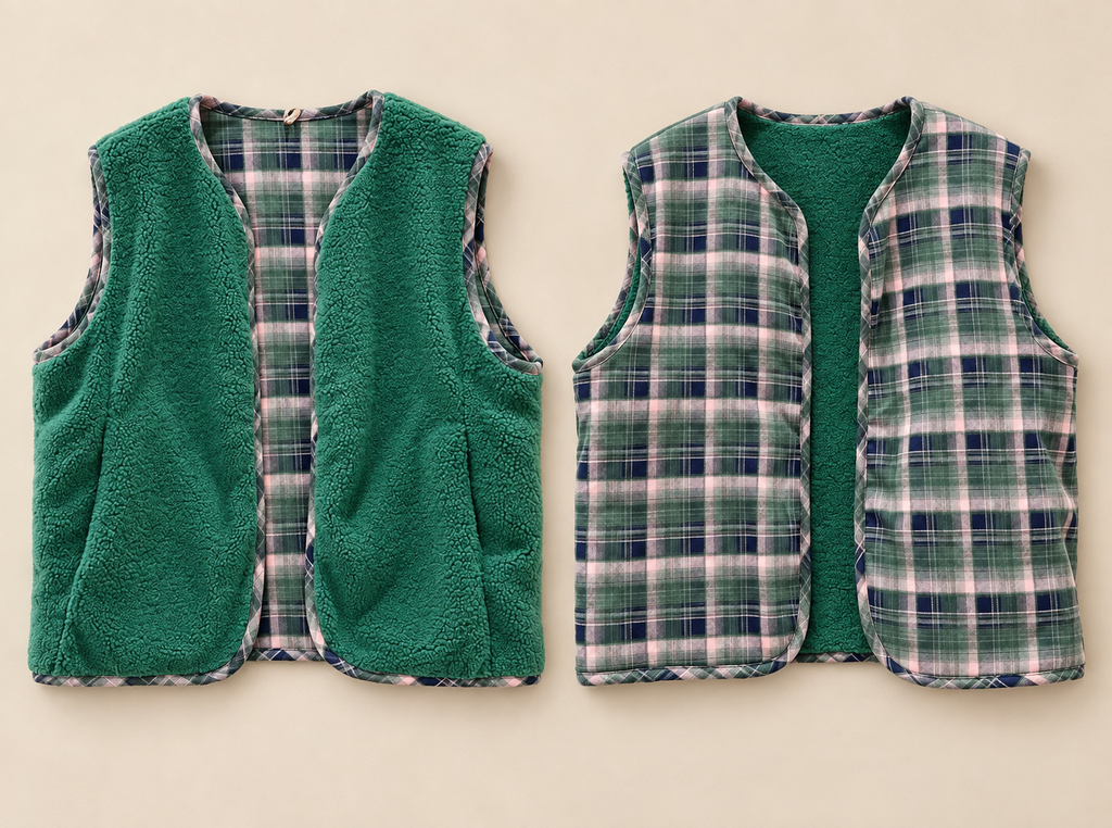 Veste sans manches réversible Maëline – Vert