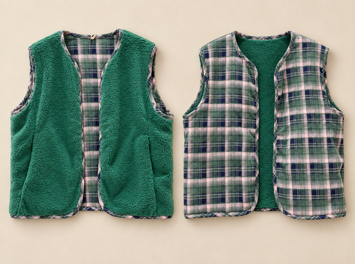 Veste sans manches réversible Maëline – Vert