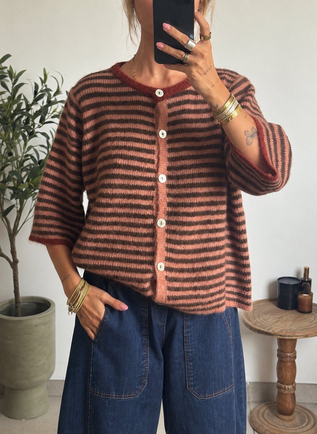 Gilet Maëline - Rose & Marron