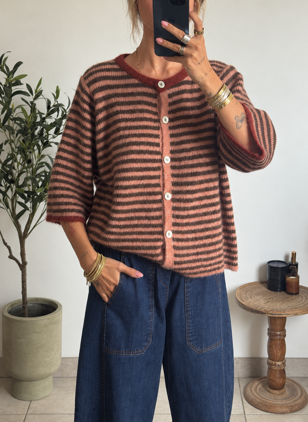 Gilet Maëline - Rose & Marron