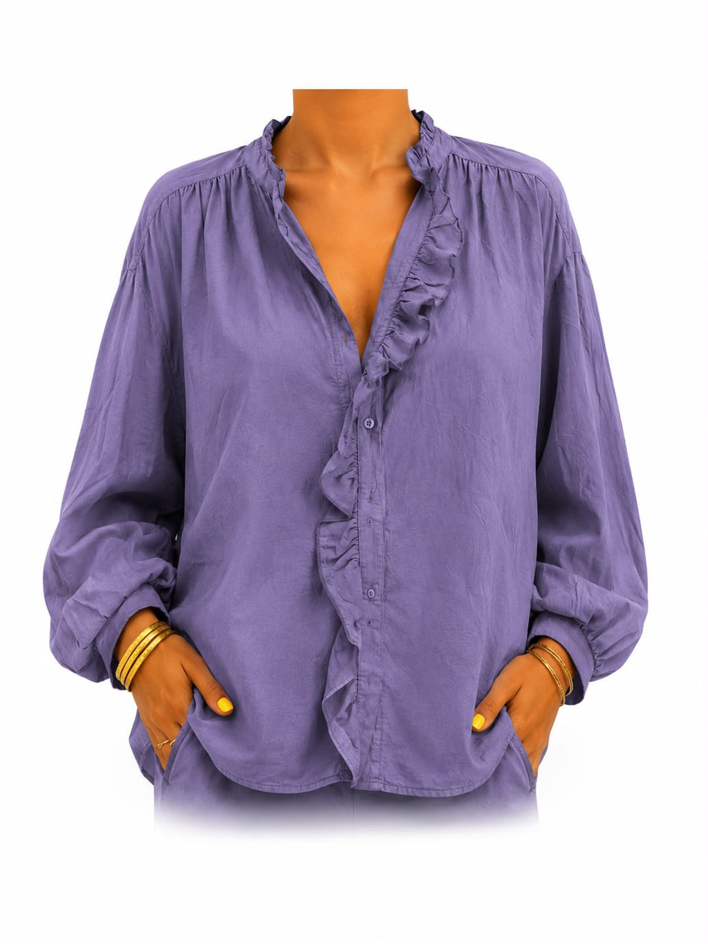 Chemise Volantée Femme Violette