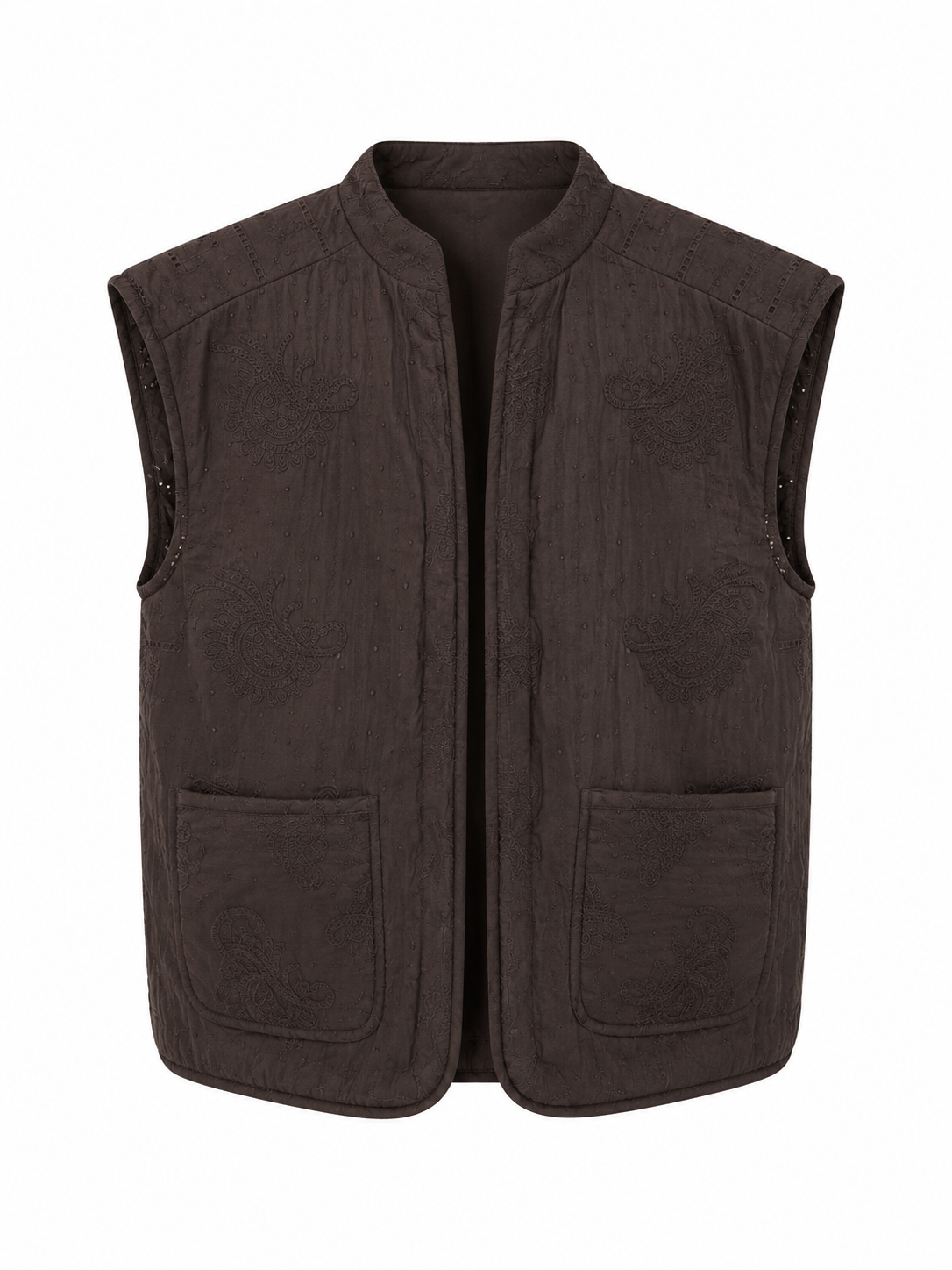 Veste Sans Manches Matelassee Femme Camel