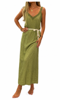 Robe Longue Femme Kaki – Coupe Fluide