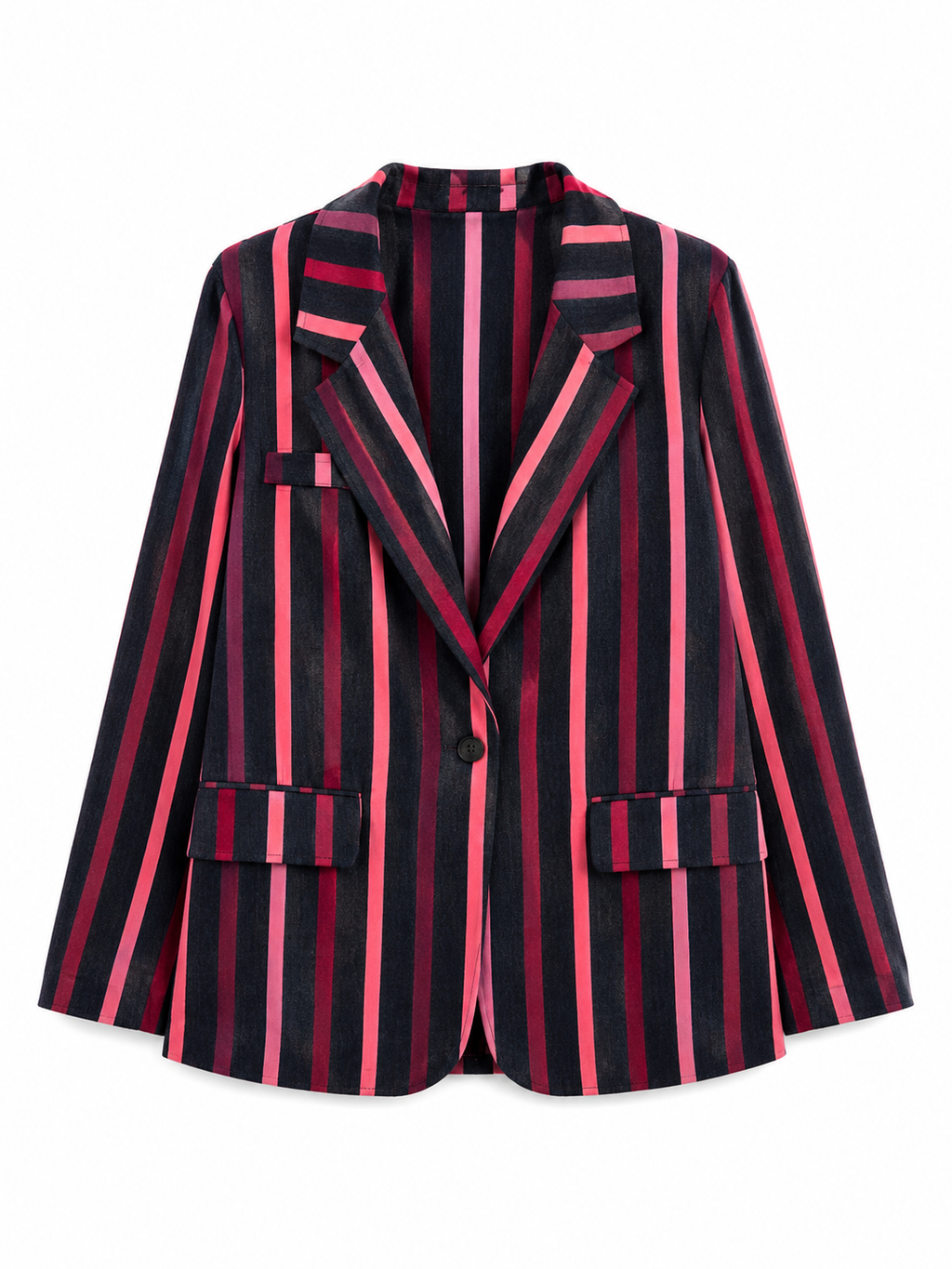 Veste Blazer Rayée Femme Rose