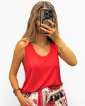 Débardeur rouge vif femme – Coupe fluide