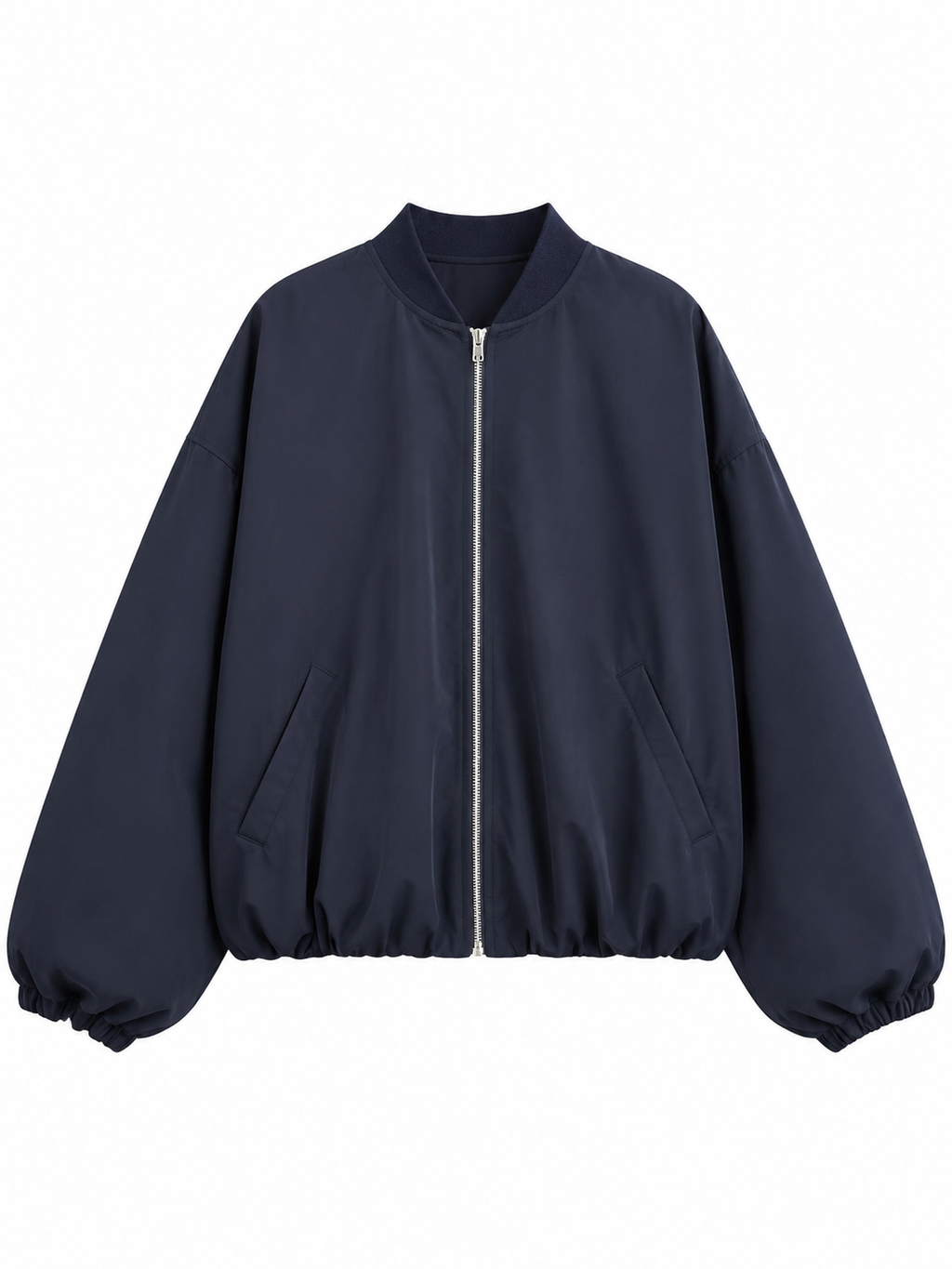 Veste bomber oversize bleu marine femme