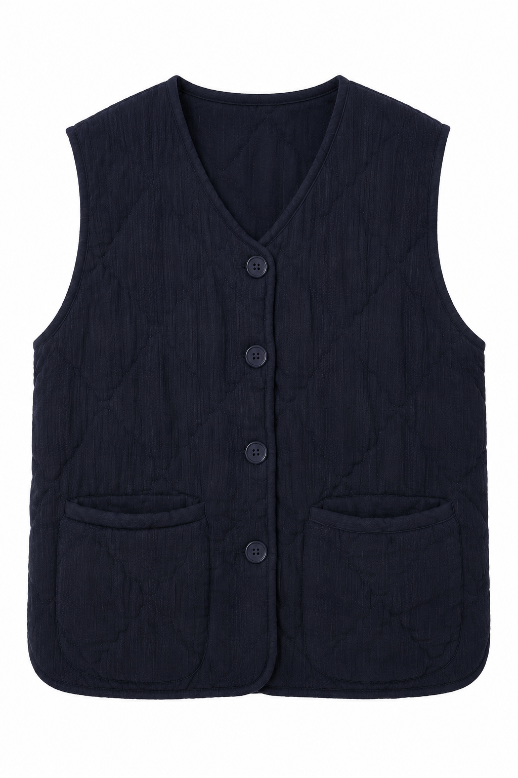 Veste sans manches matelassée bleu marine femme