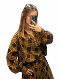 Blouse oversize bleu marine à imprimé graphique
