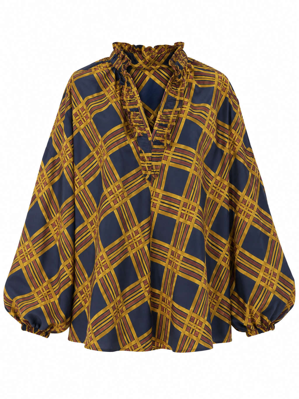Blouse oversize bleu marine à imprimé graphique