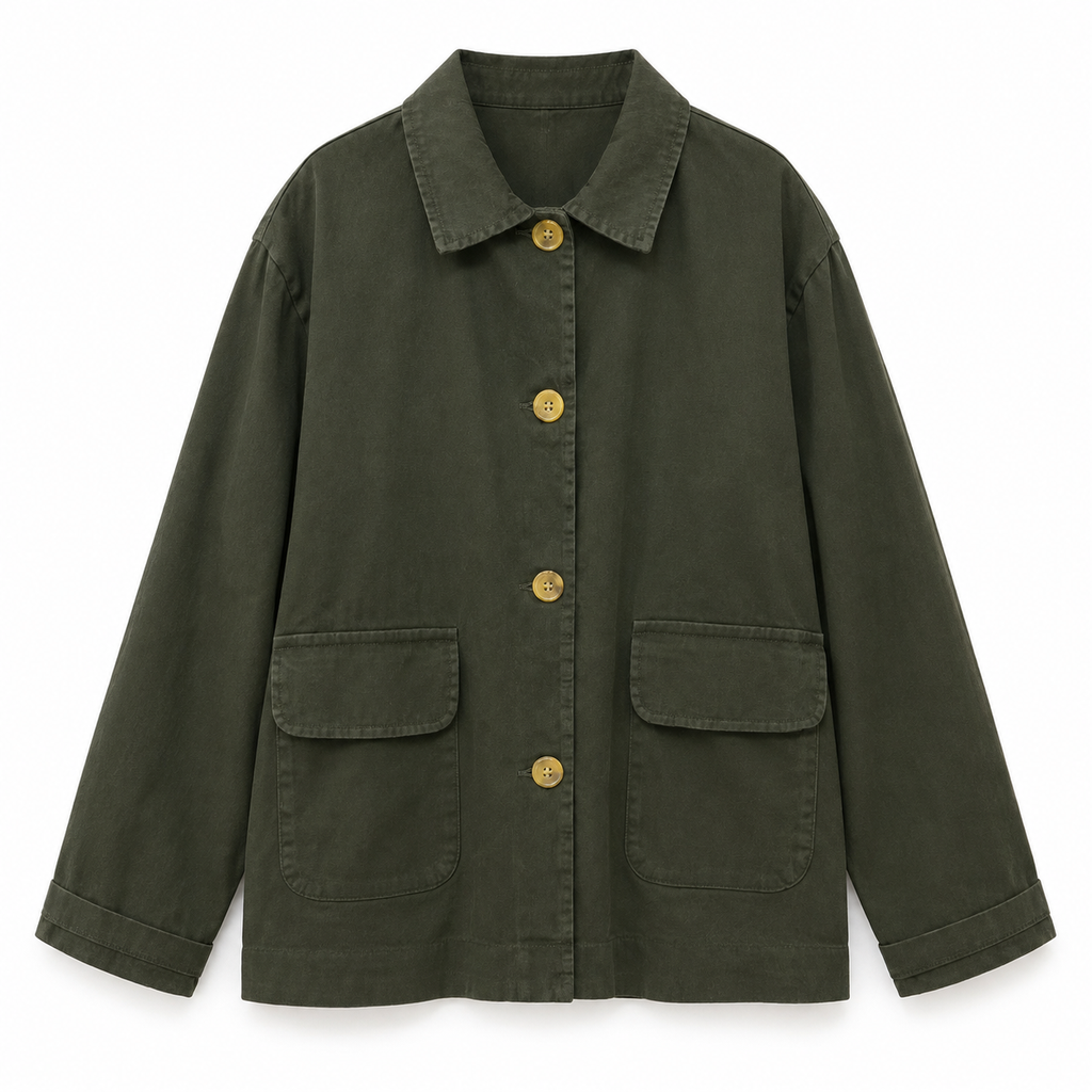 Veste saharienne oversize kaki à poches