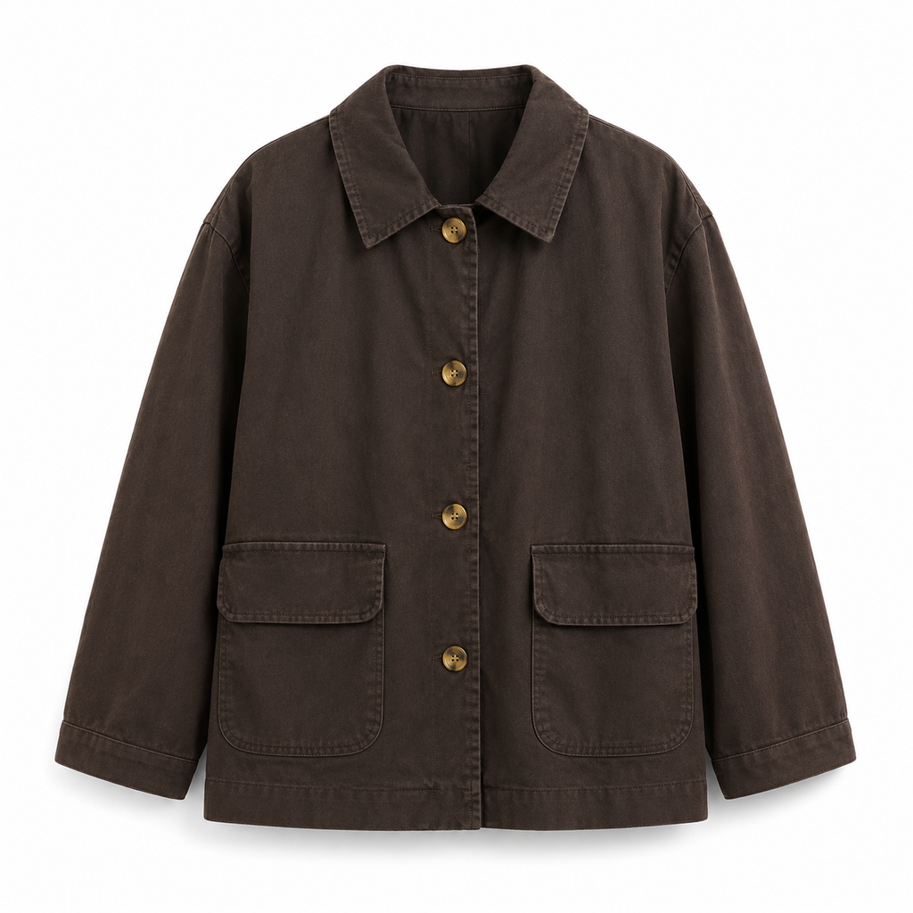 Veste saharienne oversize marron chocolat femme