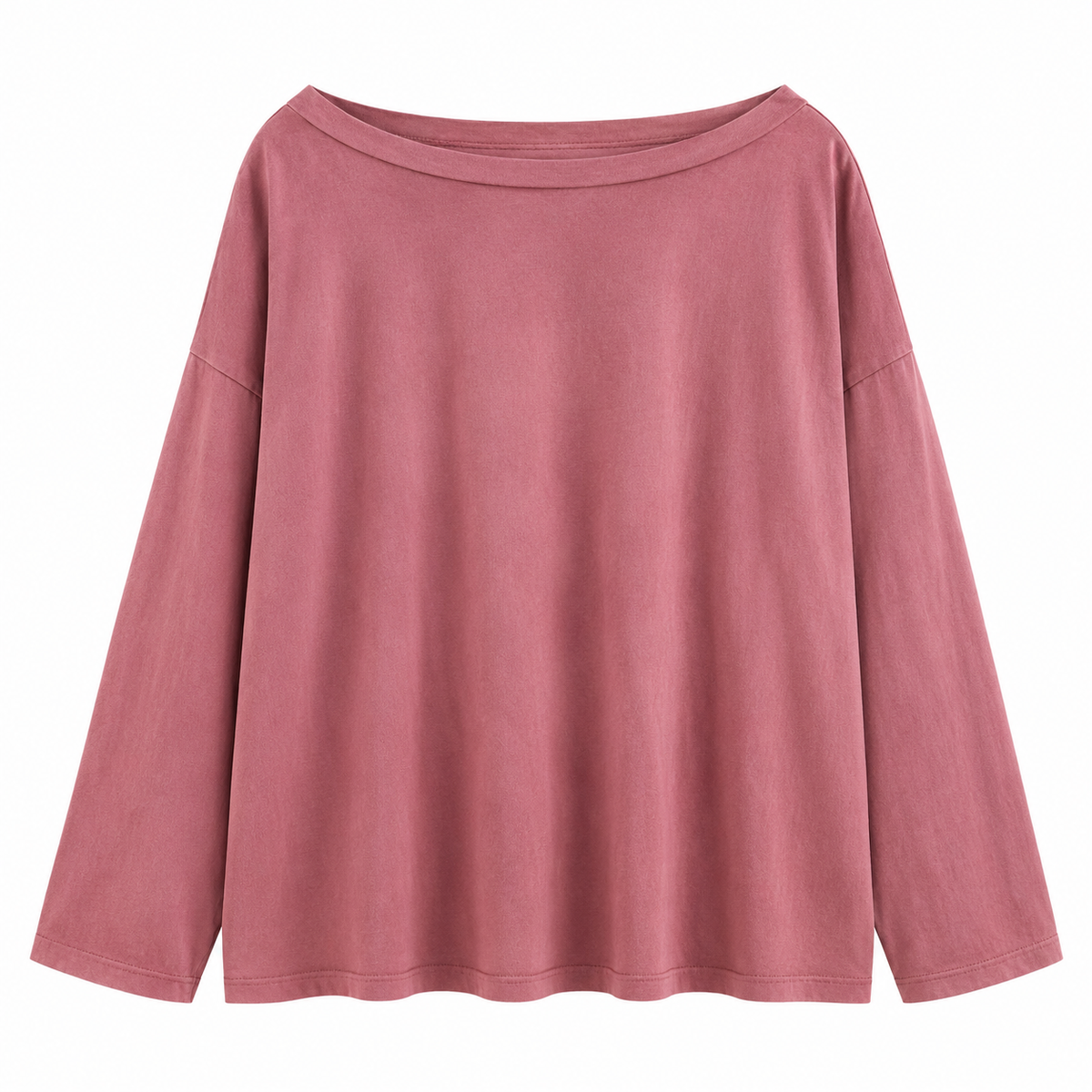 T-shirt rose femme oversize à manches longues