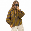 Blouse Femme Rayée Moutarde