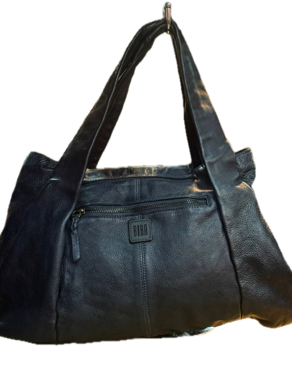 Grand sac Biba noir à poche zippée