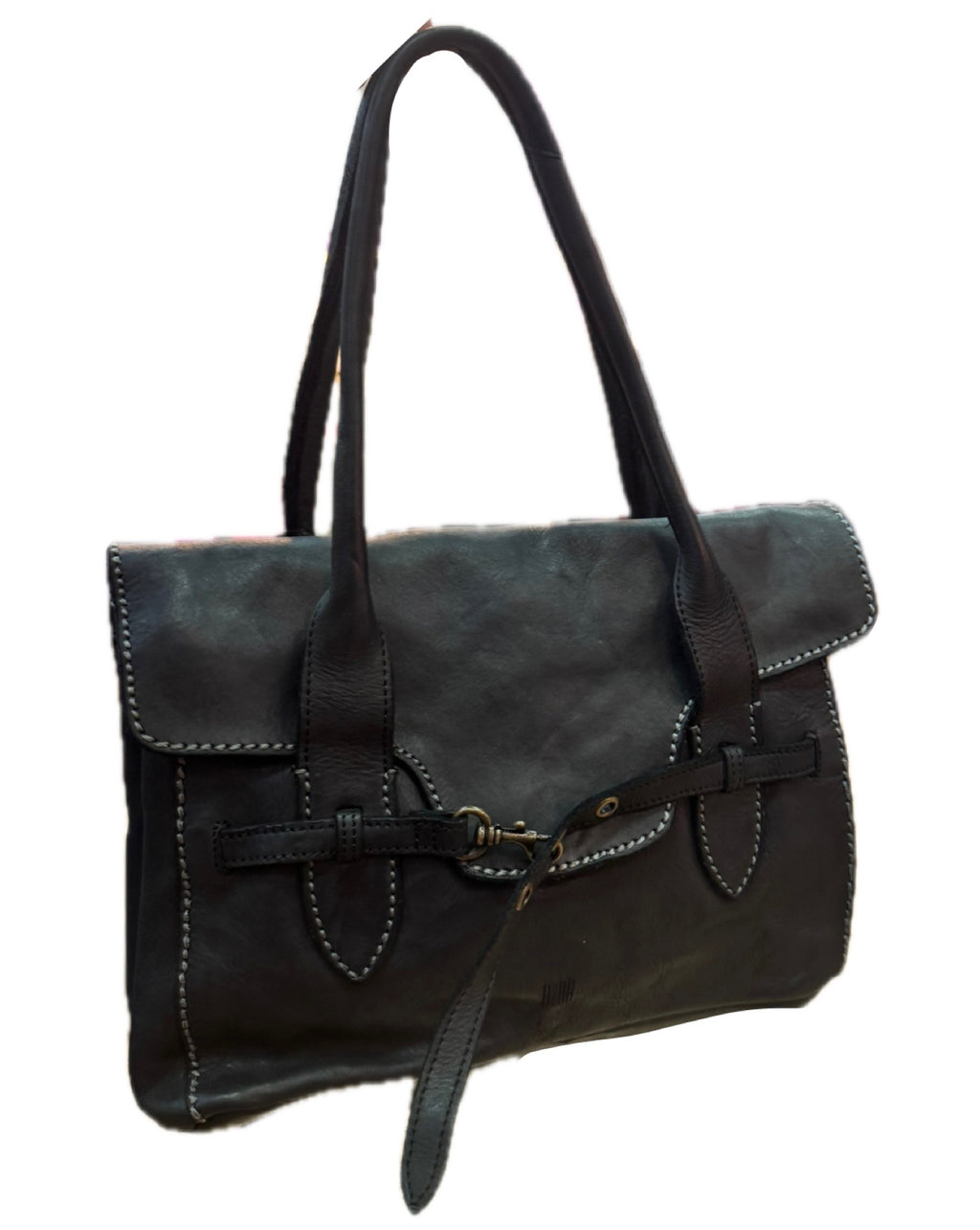 Sac cartable Biba noir en cuir