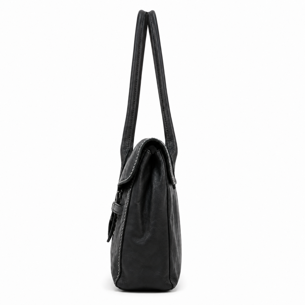Sac cartable Biba noir en cuir