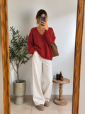 Pull Mina - rouge brique