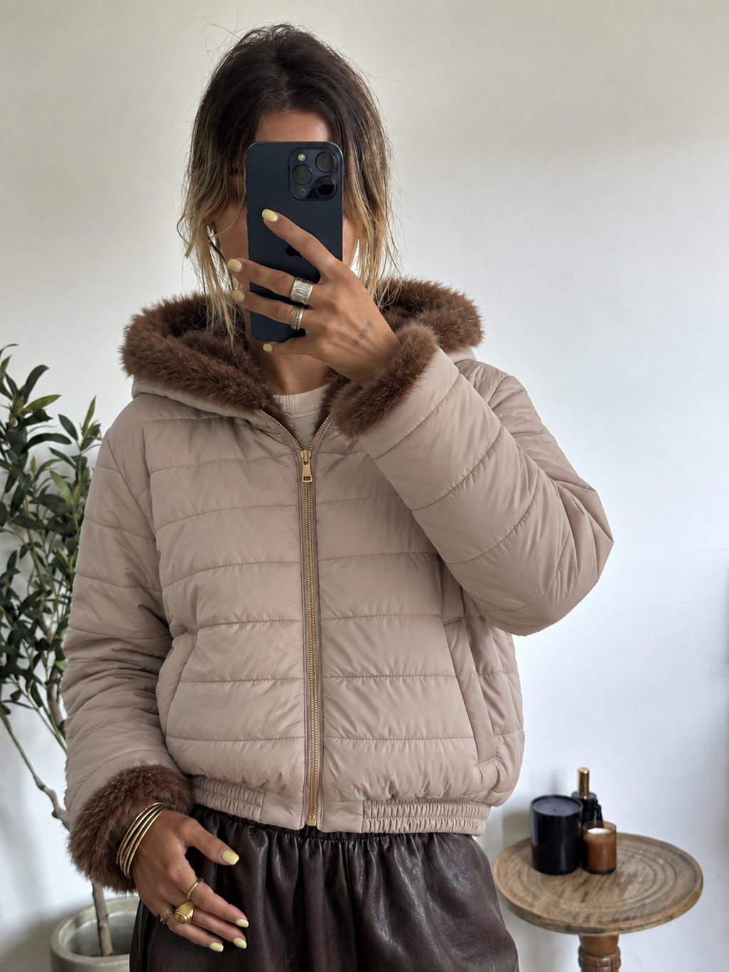 Veste réversible Livie – taupe
