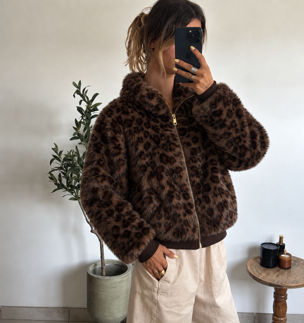 Veste Léopard Naïs - marron