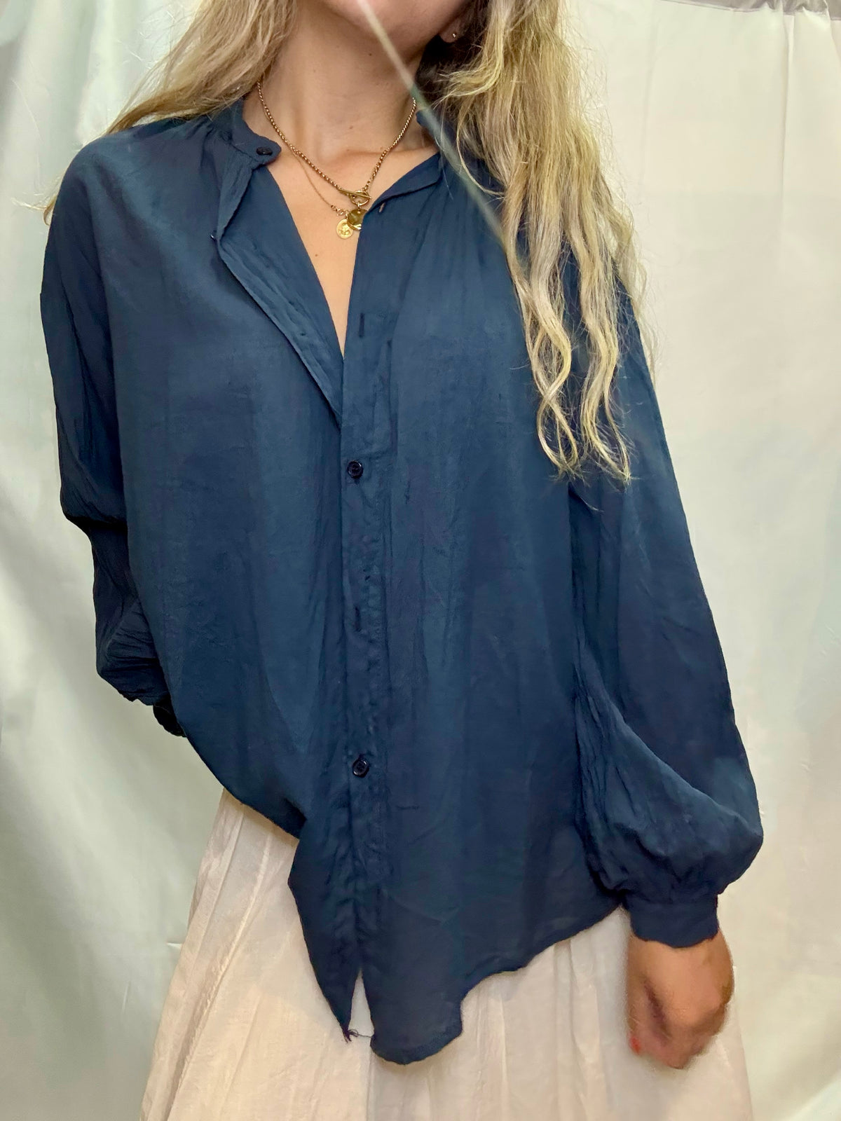 Chemise Femme Bleu Marine – Coupe Decontractee