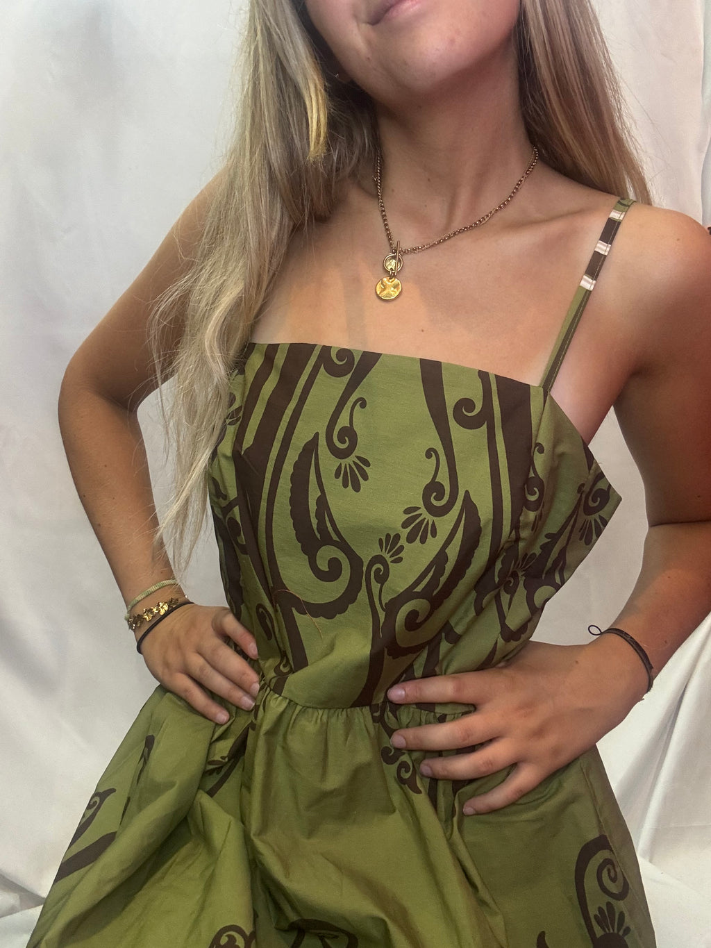Robe Longue Femme Kaki et Chocolat