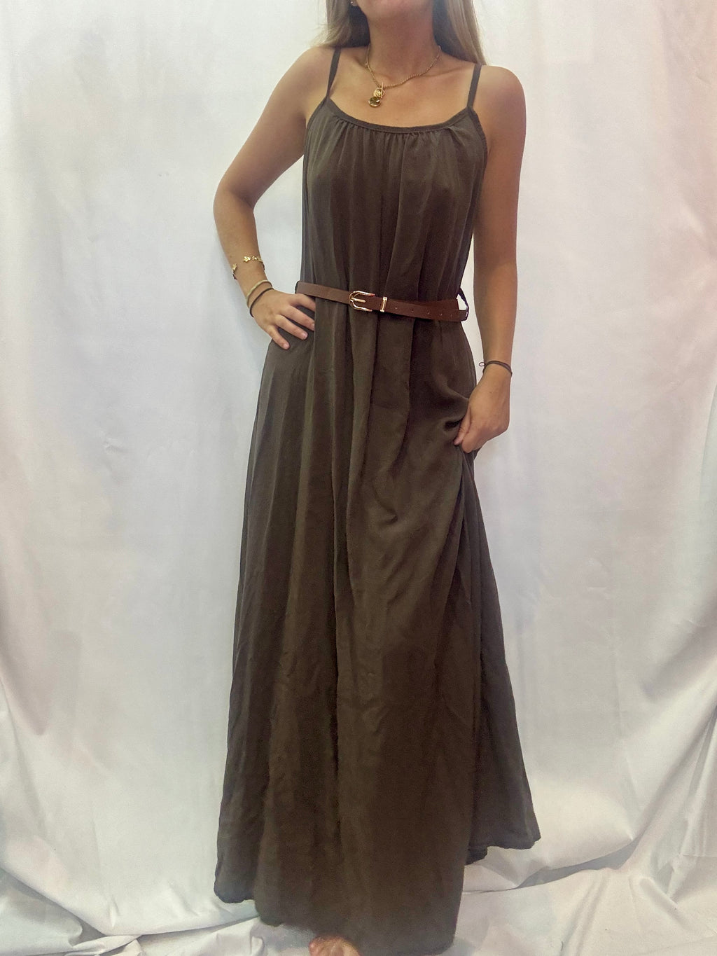 Robe Longue Femme Marron