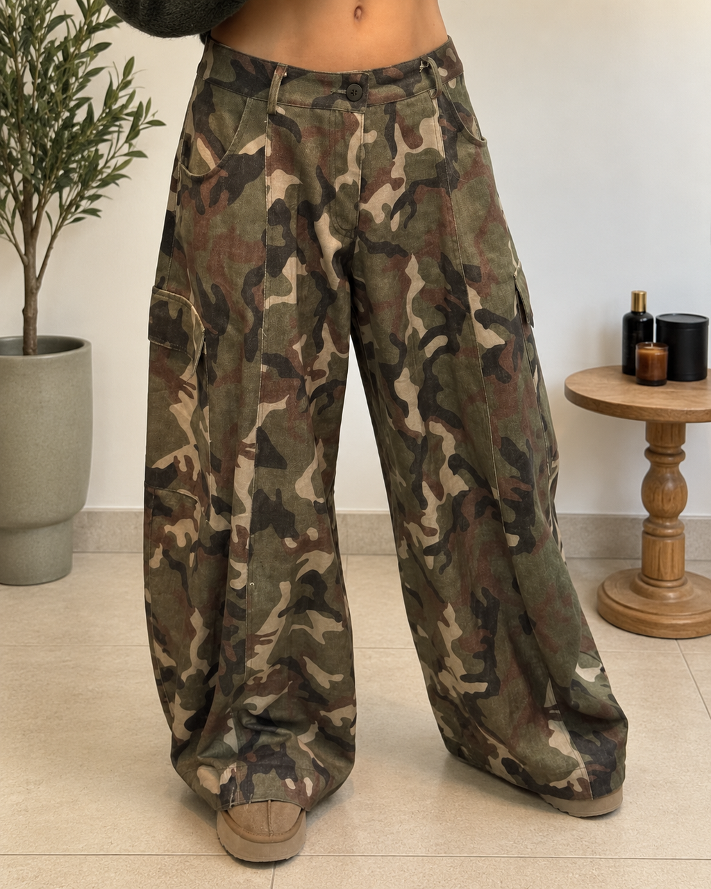 Pantalon cargo Maïa – Camouflage kaki