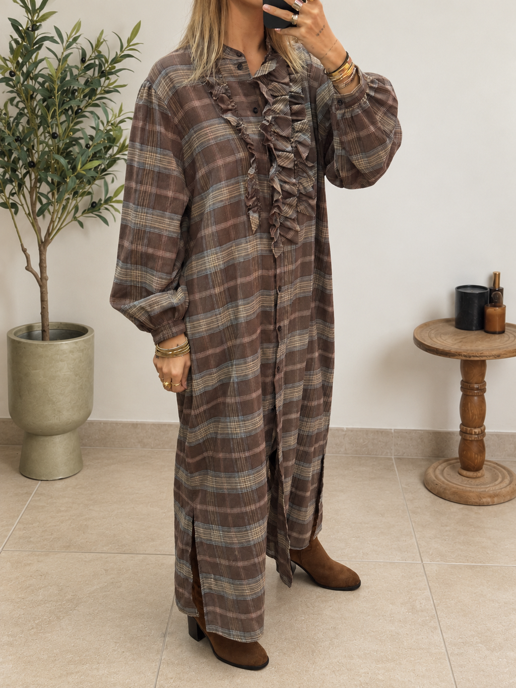 Robe chemise Carole - Choco