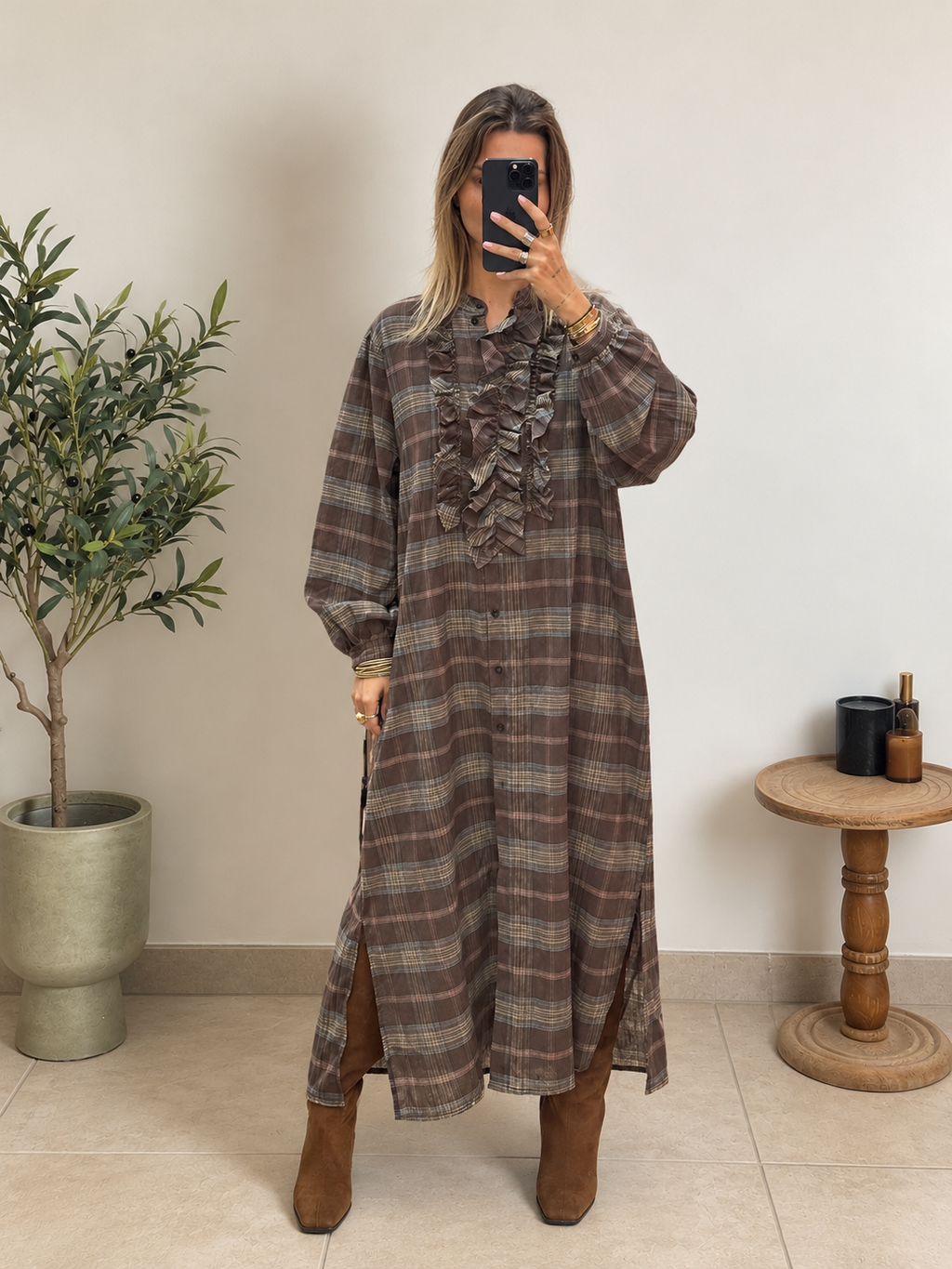Robe chemise Carole - Choco