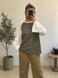 T-shirt Marlow 26 kaki et écru, vue de face